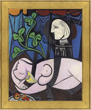 Picasso - Nude, Green Leaves and Bust, painting with frame